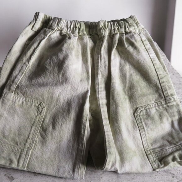Zara - Girl's 11/12 Denim Cargo Joggers, Green & Cream Tie Dye, Pre-owned - Picture 9 of 14